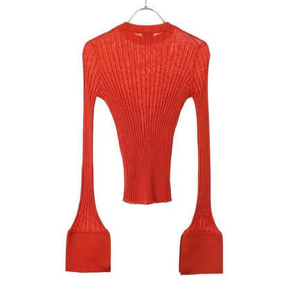 Loewe Ribbed Knit Top S359 Y14 kcb Red