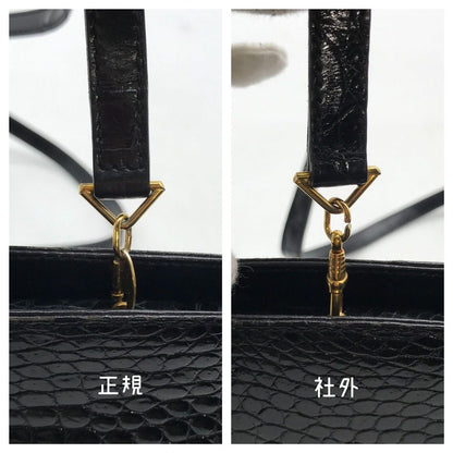 Gucci Crocodile Shoulder Bag Black — view 10
