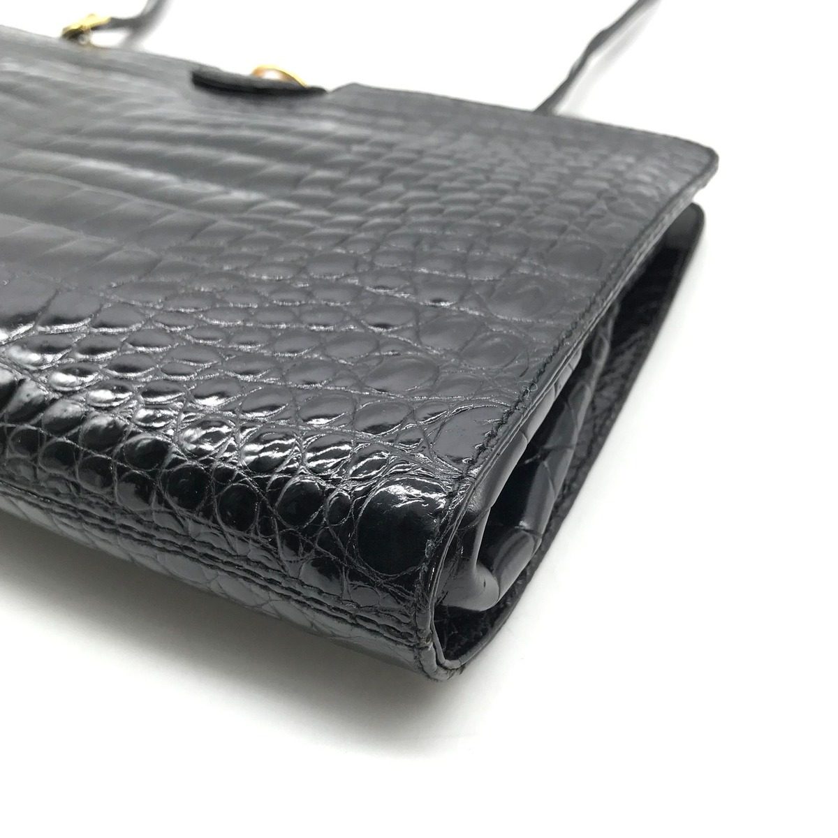 Gucci Crocodile Shoulder Bag Black — view 4
