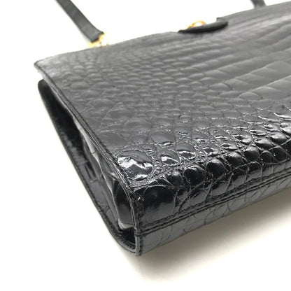Gucci Crocodile Shoulder Bag Black — view 5