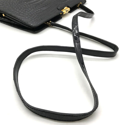Gucci Crocodile Shoulder Bag Black — view 6