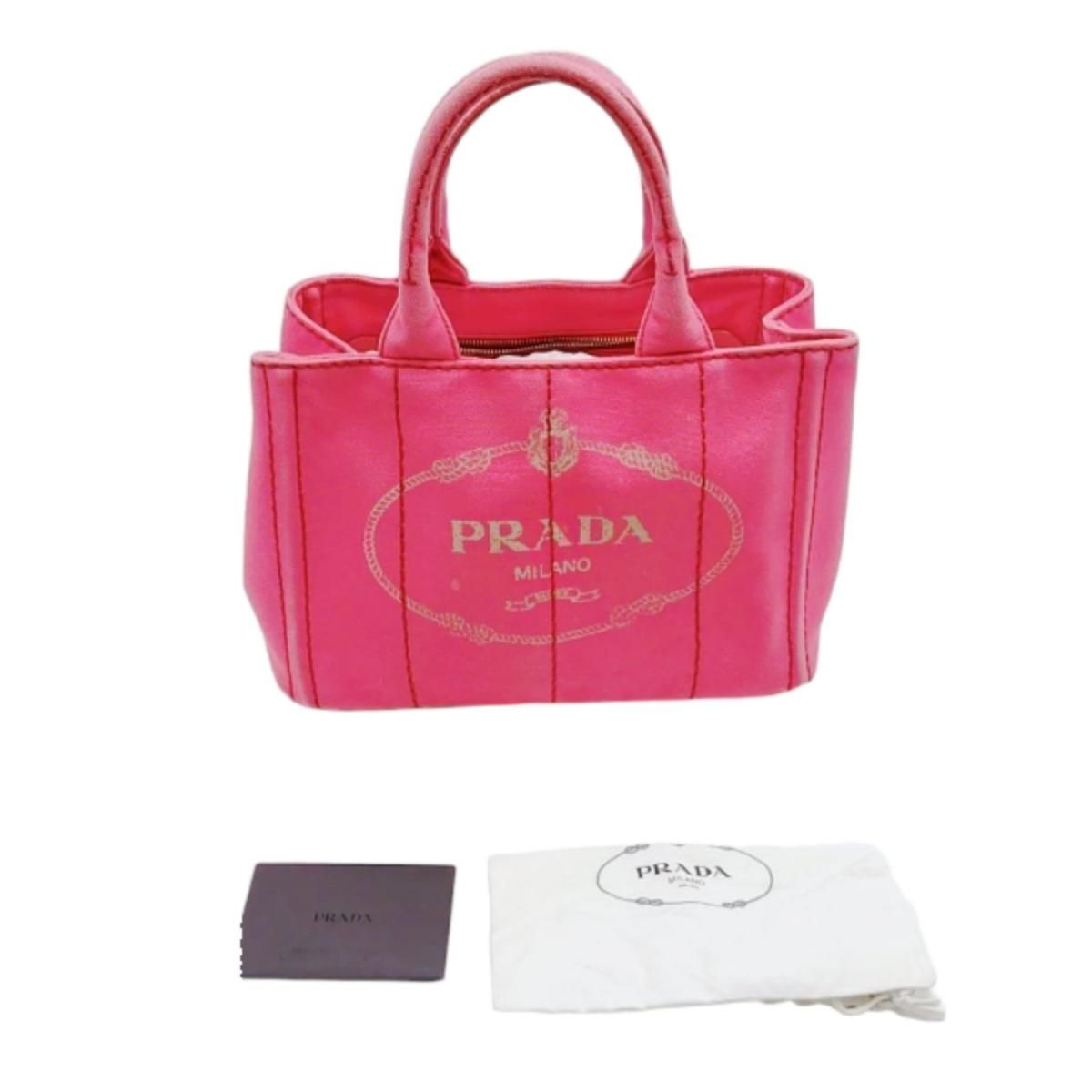 Prada 1 Bg439 Canapa Handbag Mini Tote Bag Pink