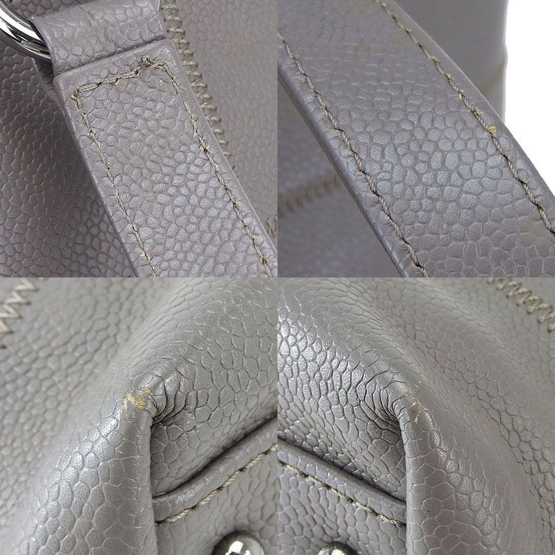 Chanel Tote Bag Chocobar 9th Soft Caviarskinleather Greyish Silver Hardware