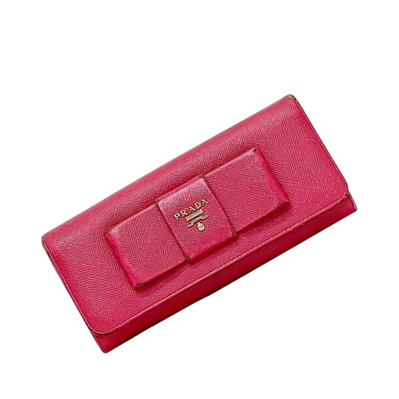 Prada Bifold Long Wallet Pink 1m1132 Wallet Saffiano Leather