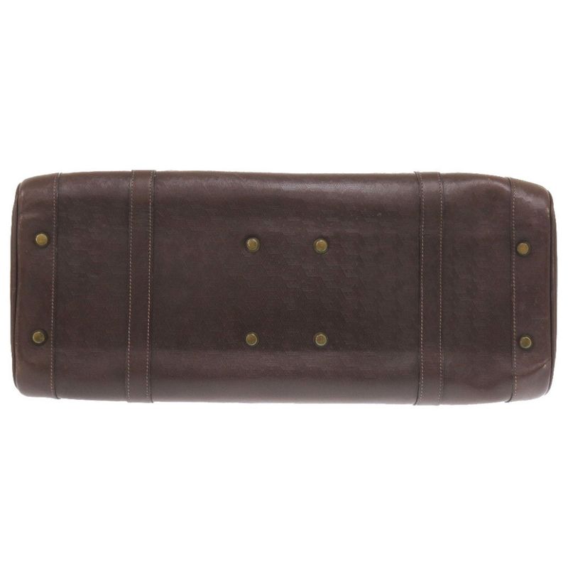 Hermes Vintage Leather Brown Gold Hardware 00H Engraved Vintage Boston Bag