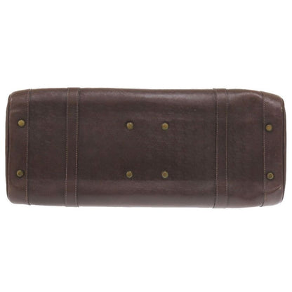 Hermes Vintage Leather Brown Gold Hardware 00H Engraved Vintage Boston Bag