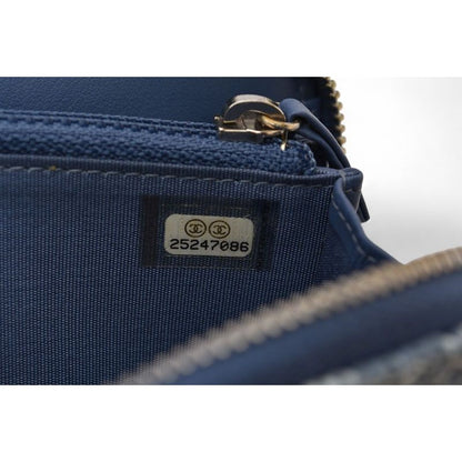Chanel Wallet Fold Deauville Blue Tweed — view 14