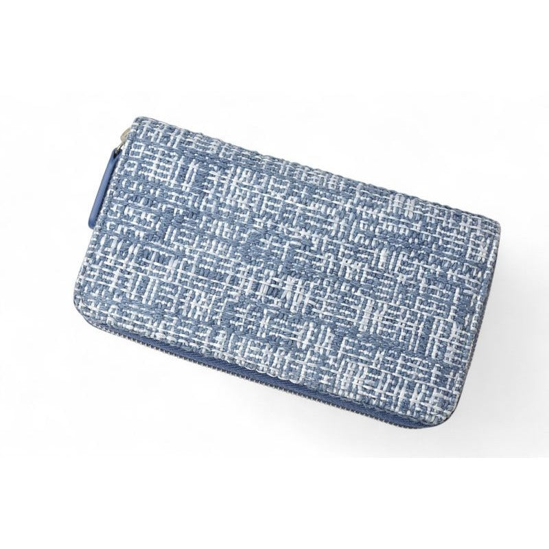 Chanel Wallet Fold Deauville Blue Tweed — view 3