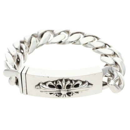 Chrome Hearts ID Floral Crs Cross ID Classic Silver Bracelet