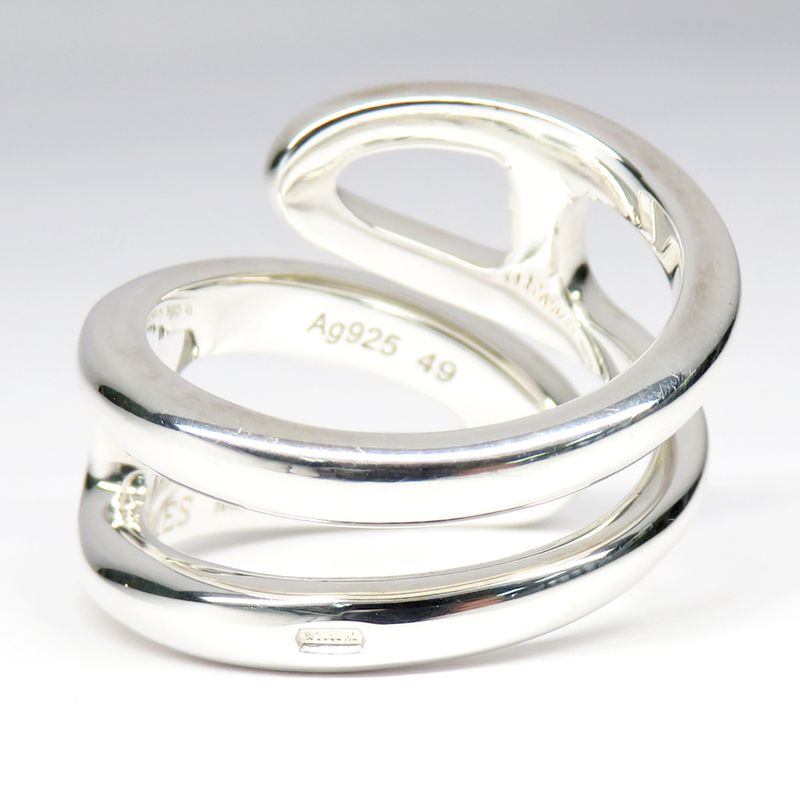 Hermes Ring Chaine D'ancre Punk H117620b #49 Approx 9 Ag925 SV Silver