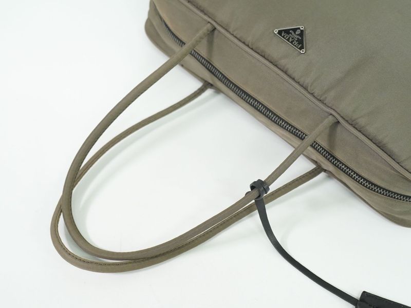 Authentic Prada Nylon Tote Handbag Gray Bag Pre-owned [follow-up Discount