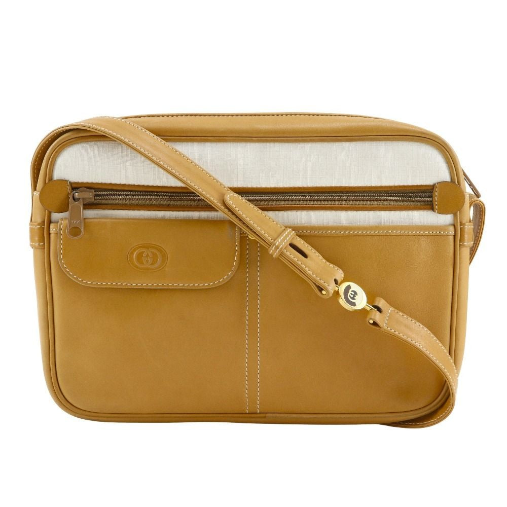 Gucci Vintage Calf Beige Shoulder Bag