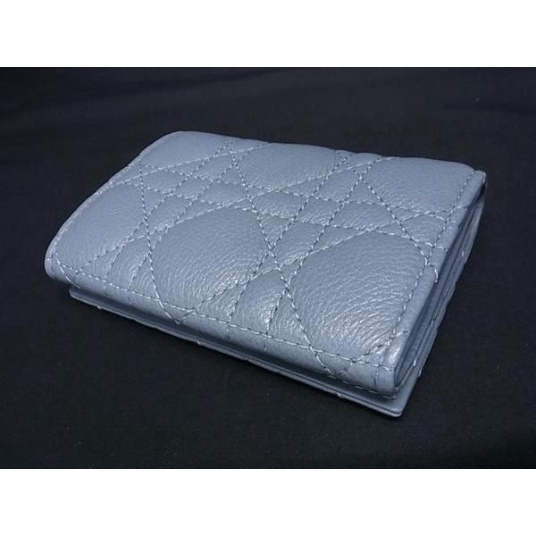 Christian Dior Caro Glycine Wallet Cannage Leather Card Case Coin — view 2