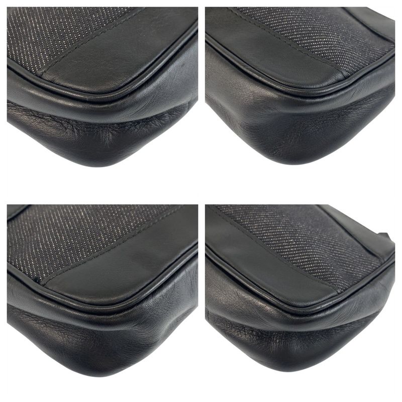 Gucci Sherry Line Black Silver Hardware Canvas 92821 Handbag Accessory Pouch