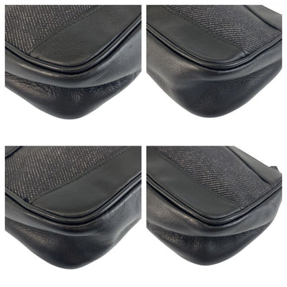 Gucci Sherry Line Black Silver Hardware Canvas 92821 Handbag Accessory Pouch