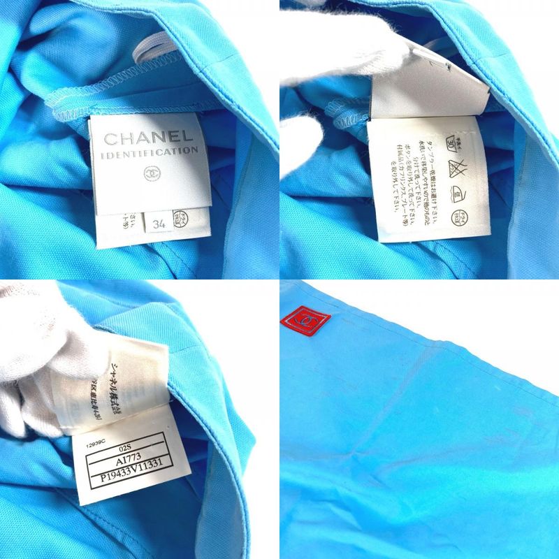 Chanel Skirt Logo CC Coco Mark P19433 Cotton Blue