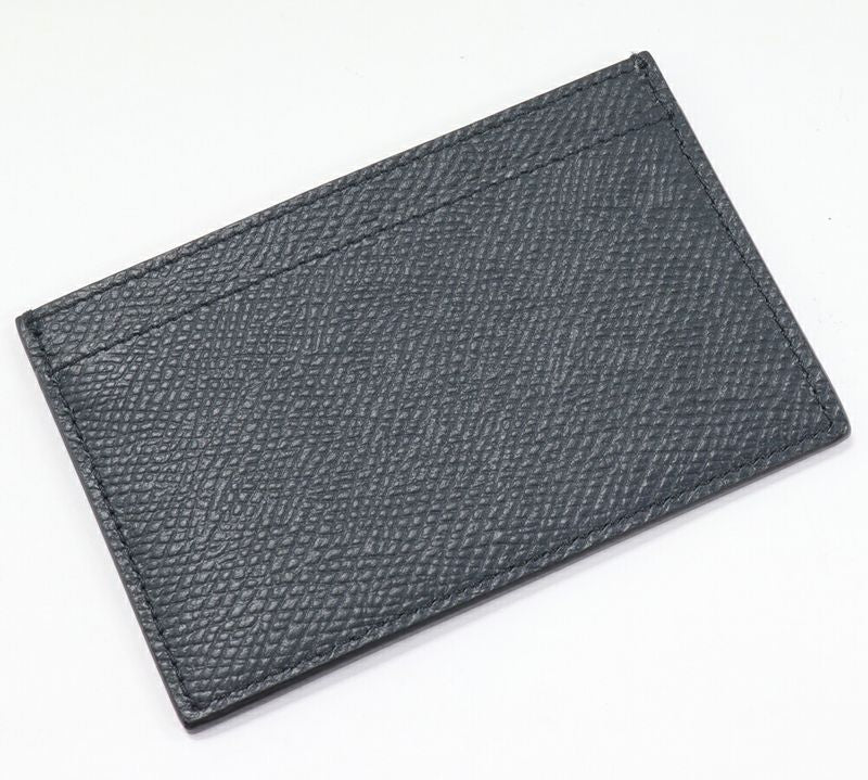 Celine Card Case Pass Case Card Holder Grained Calf Leather Navy