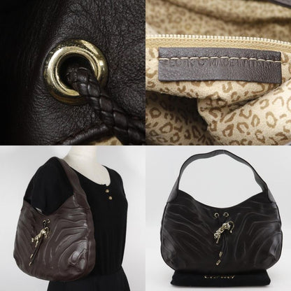 Cartier Panthère Panther Leather Brown Women's Shoulder Bag