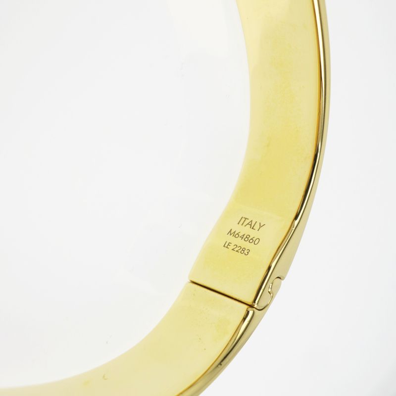 Louis Vuitton Rigid Bracelet Nanogram Strass M64860 Gold S Bangle