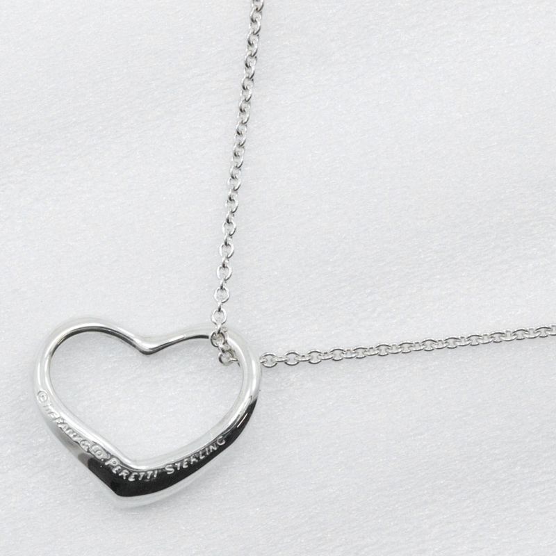 Tiffany & Co Open Heart Elsa Peretti 925 Silver Ladies 4.8g Necklace