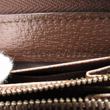 Gucci Diana 658634 Bamboo GG Supreme Leather Beige Brown Round Zipper Long