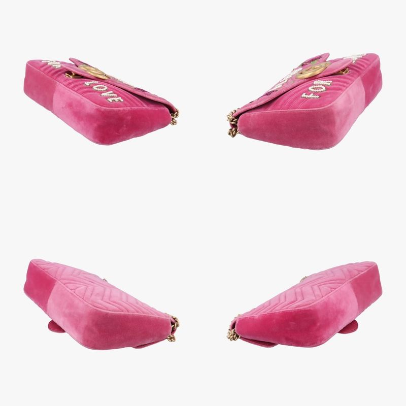 Guccigg Marmont Rose Red Velour 443496 D023409651