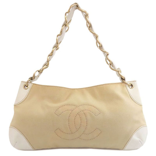 Chanel Coco Mark Gold Hardware Handbag Canvas Calf Women