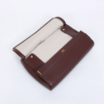 Hermes Equi Havana Taurillon Leather Brown Clutch Bag Gold