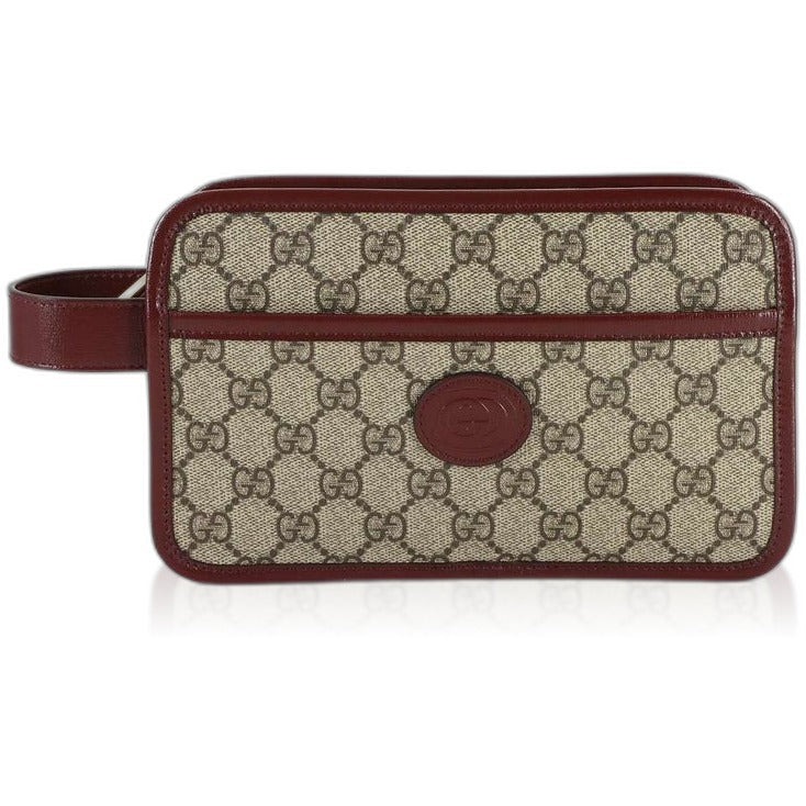 Gucci Interlocking Clutch Second GG Supreme Leather Beige