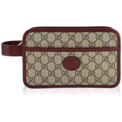 Gucci Interlocking Clutch Second GG Supreme Leather Beige