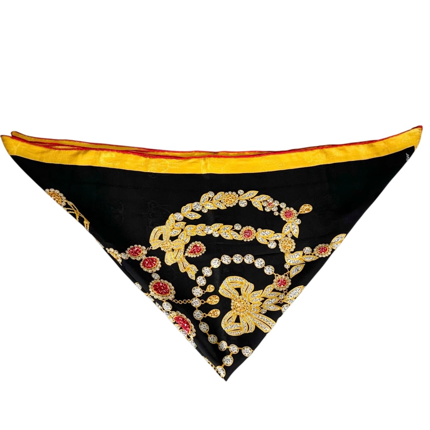 Cartier Pattern Silk Yellow Black Scarf — view 2