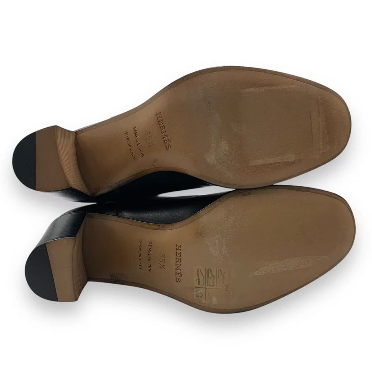 Hermes Long Boots Shoes Leather Black — view 7