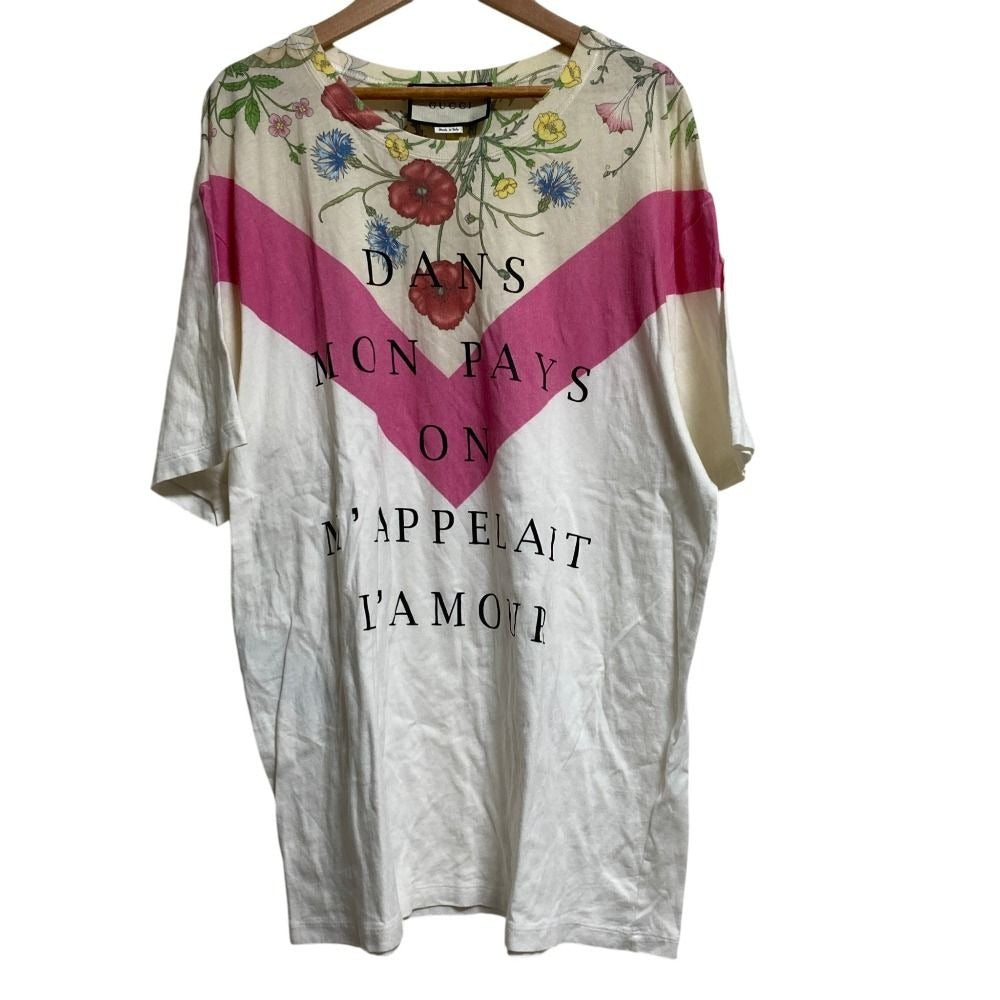 Gucci Flora Print Oversize T-Shirt XS White