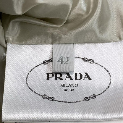 Prada Blouson Size 42 M Women's 291511 Ivory Cotton / Long Sleeve / Zip Up /