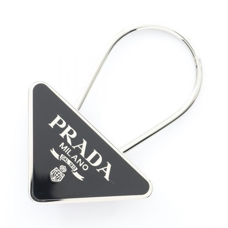 Prada Key Holder Triangle Logo 2 Af0002 Black Other Trial Chain