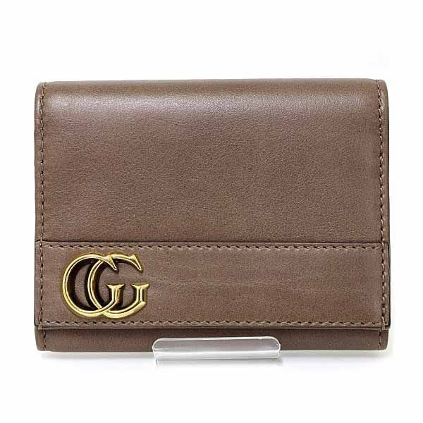 Gucci GG Marmont Card Case Business Holder Double G Leather Brown