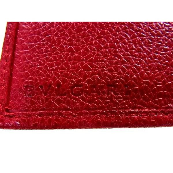 Bvlgari Notebook Cover Red Leather 6-hole Silver Hardware — view 2
