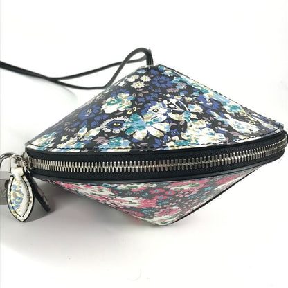 Louis Vuitton Floral Toupie Multicolor Flower Pouch Case Leather Black Blue