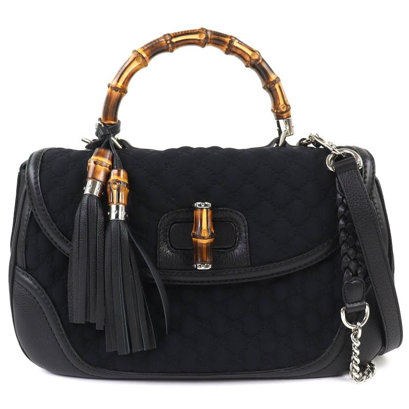 Gucci Leather Microshima Nu-banbu 2-Way Handbag Chain Shoulder Bag