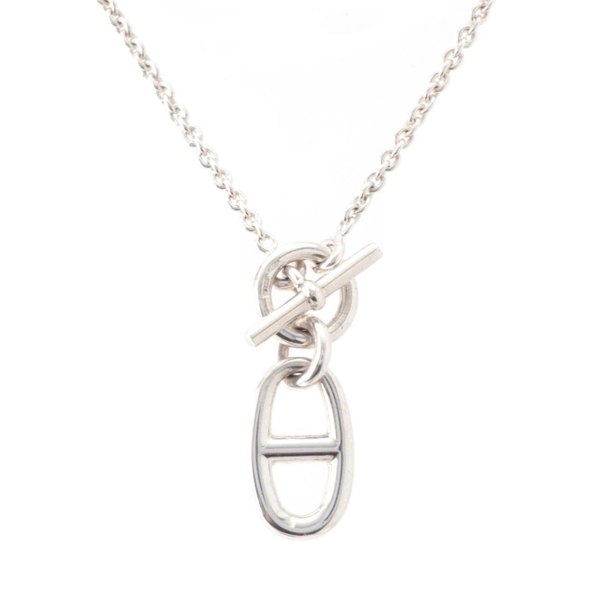 Hermes Chaine D'ancre Amulet Pendant Necklace Silver