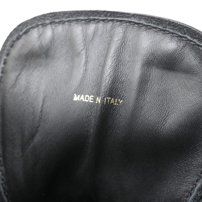 Prada Boots Size 6 Triangle Logo Combat Boots Leather Shoes Made In Italy