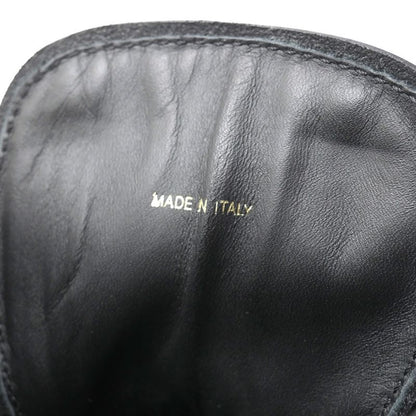 Prada Boots Size 6 Triangle Logo Combat Boots Leather Shoes Made In Italy