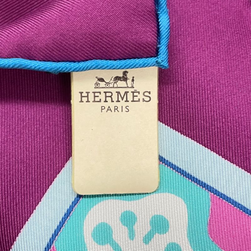 Hermes Dragon Silk Scarf Purple With Box