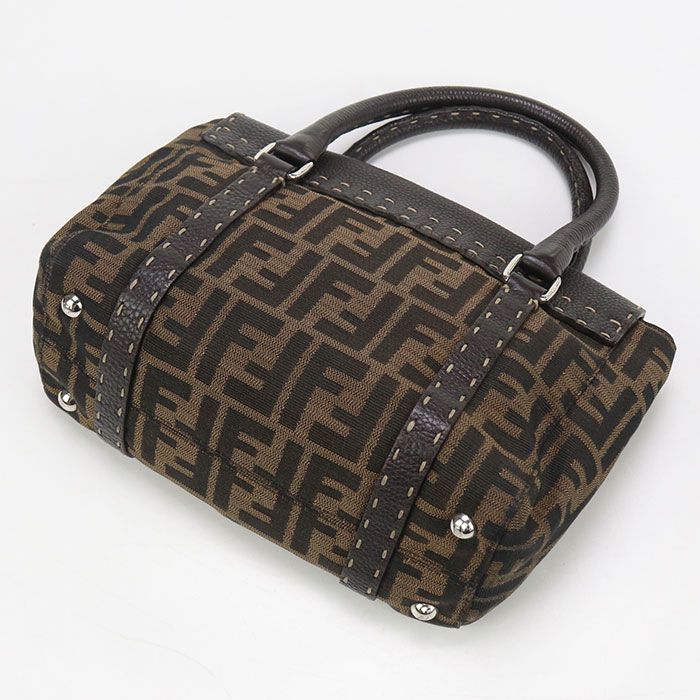 Fendi Selleria Mini Linda 8br486 Handbag Jacquard Leather Women