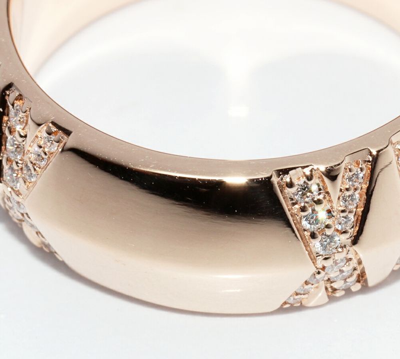 Tiffany & Co Ring 18K Pink Gold Diamond 020ct Atlas X Closed Wide Ring