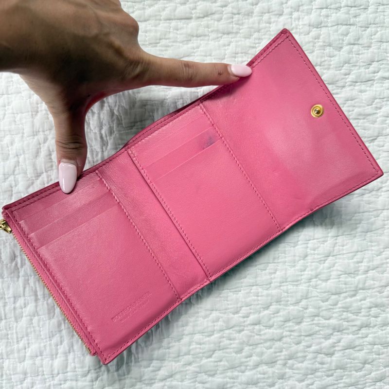 Bottega Veneta Trifold Wallet Cassette Intrecciato Ladies Leather Compact