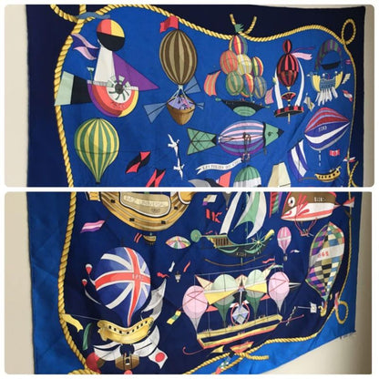 Hermes Carre Scarf Silk Sky Madness Balloon Shawl