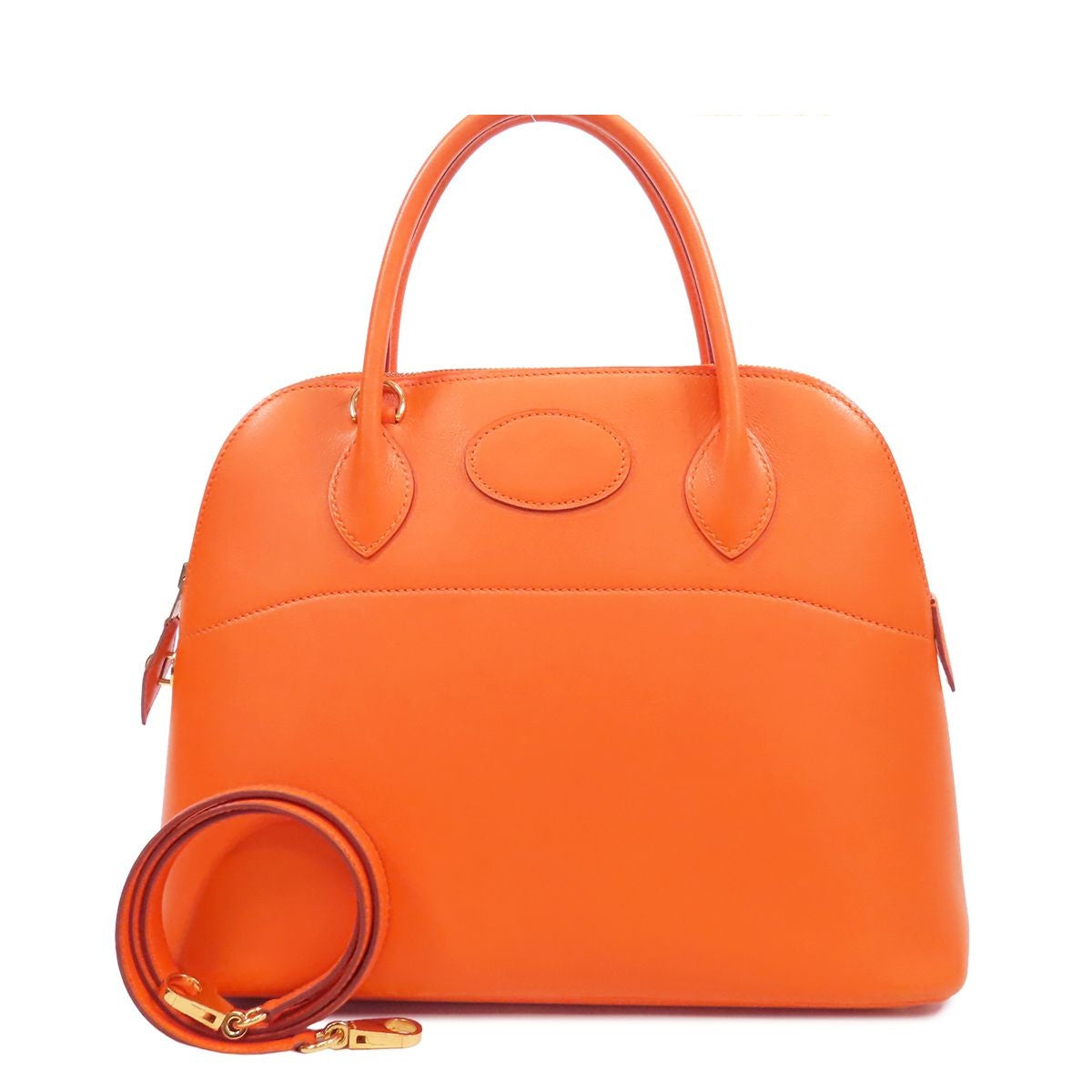 Hermes Bolide 31 Orange Gold Gulliver 2-Way Shoulder Bag Vintage