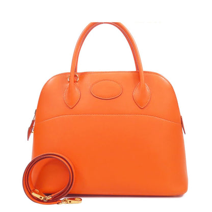 Hermes Bolide 31 Orange Gold Gulliver 2-Way Shoulder Bag Vintage
