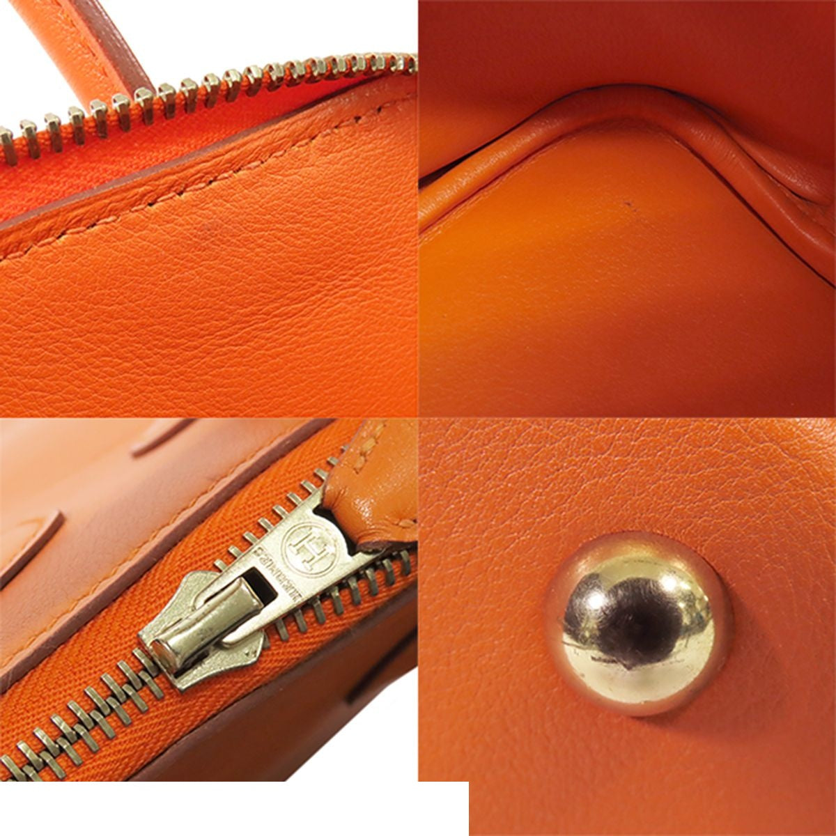 Hermes Bolide 31 Orange Gold Gulliver 2-Way Shoulder Bag Vintage — view 8